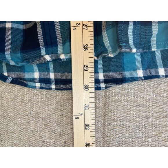 Mens Sz Medium THE NORTH FACE Plaid Flannel Blue White Long Sleeve Shirt - Picture 5 of 7